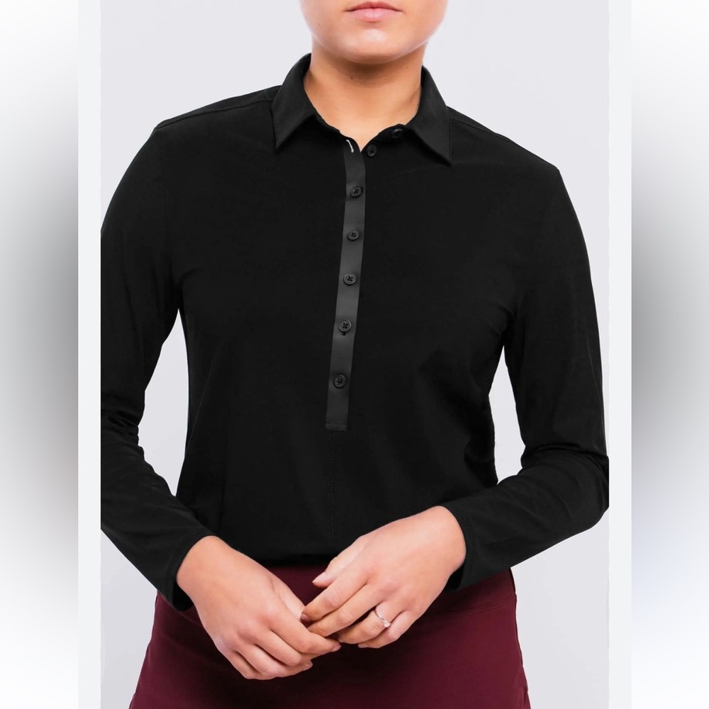 Foray golf black long sleeve shirt with 50 SPF